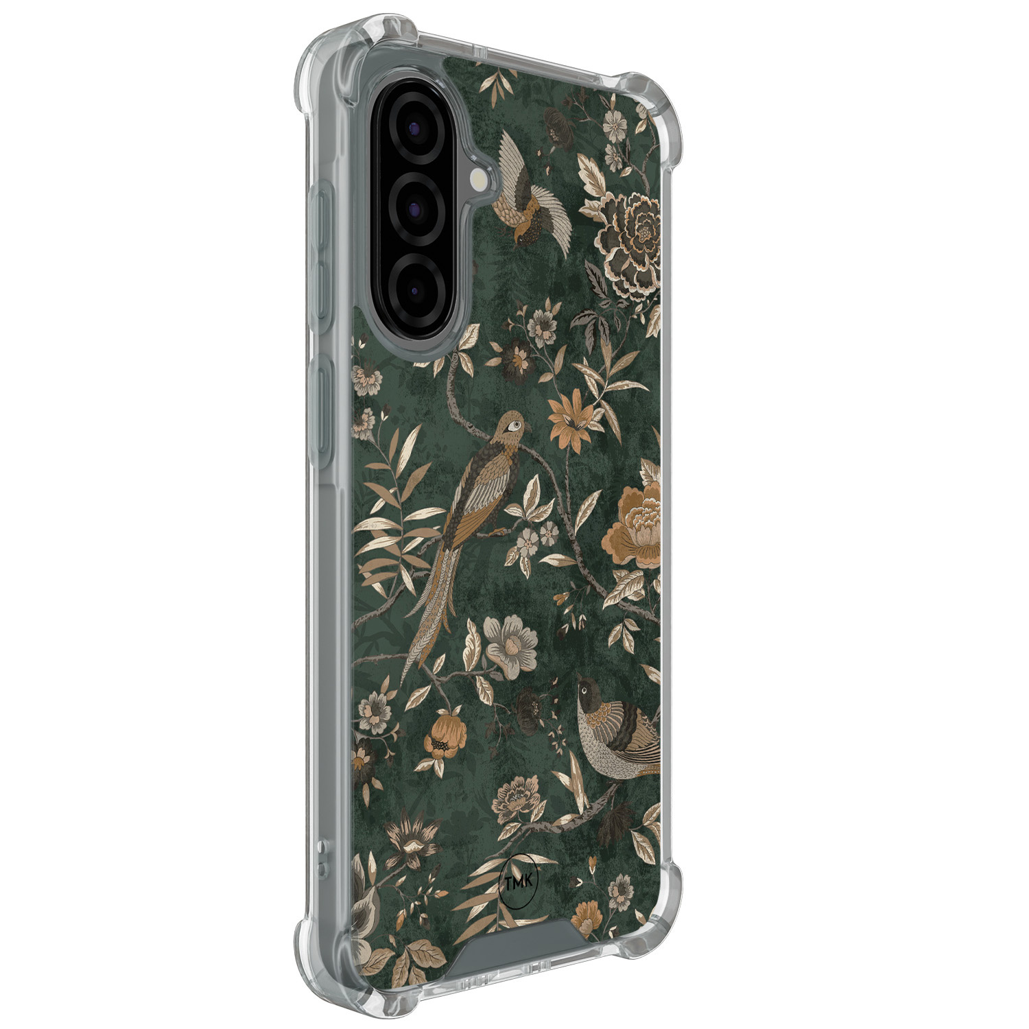 TMK Samsung Galaxy A36 shockproof hoesje - Khaki golden flowers