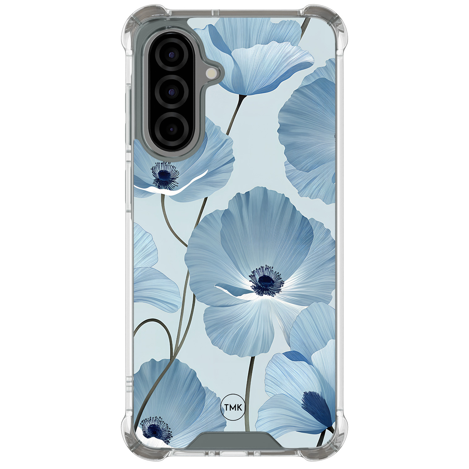 TMK Samsung Galaxy A36 shockproof hoesje - Blauw bloemenveld