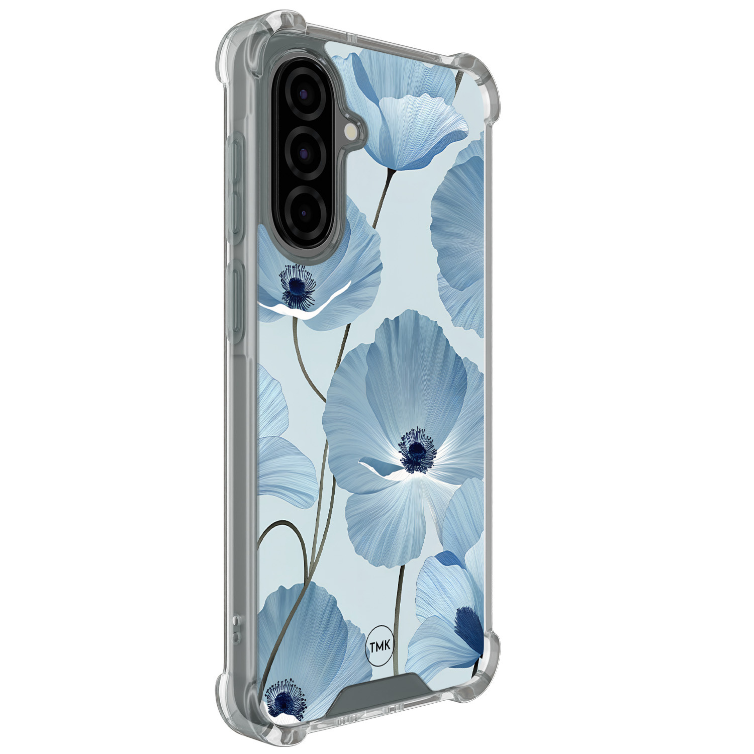 TMK Samsung Galaxy A36 shockproof hoesje - Blauw bloemenveld
