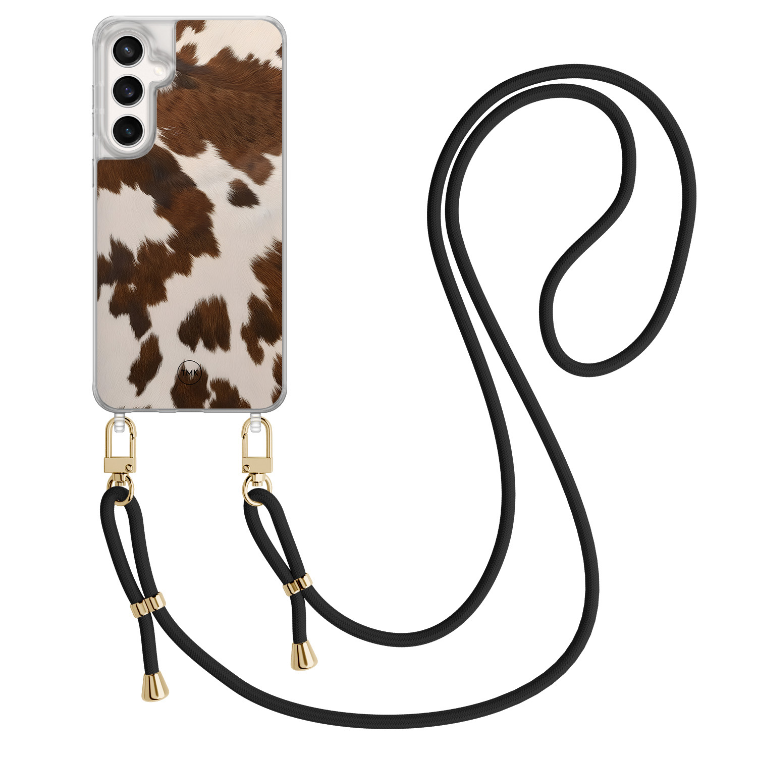 TMK Samsung Galaxy S23 FE hoesje met zwart koord - Cow vibe