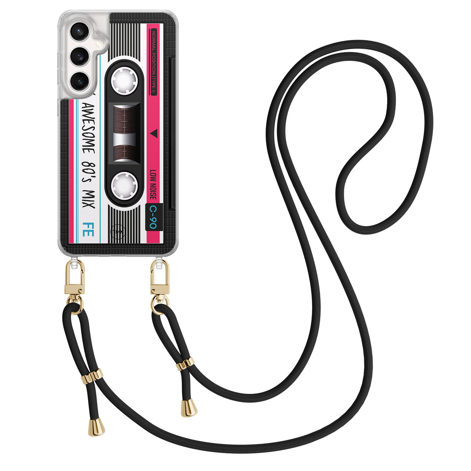 TMK Samsung Galaxy S23 FE hoesje met zwart koord - Cassette