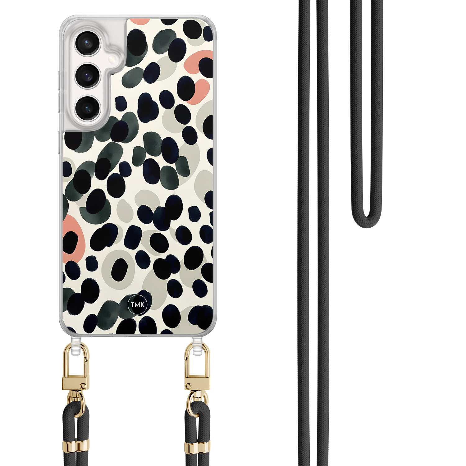 TMK Samsung Galaxy S23 FE hoesje met zwart koord - Modern dots