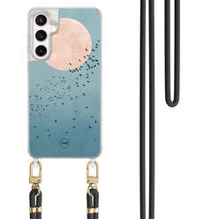 TMK Samsung Galaxy S23 FE hoesje met zwart koord - Moon birds