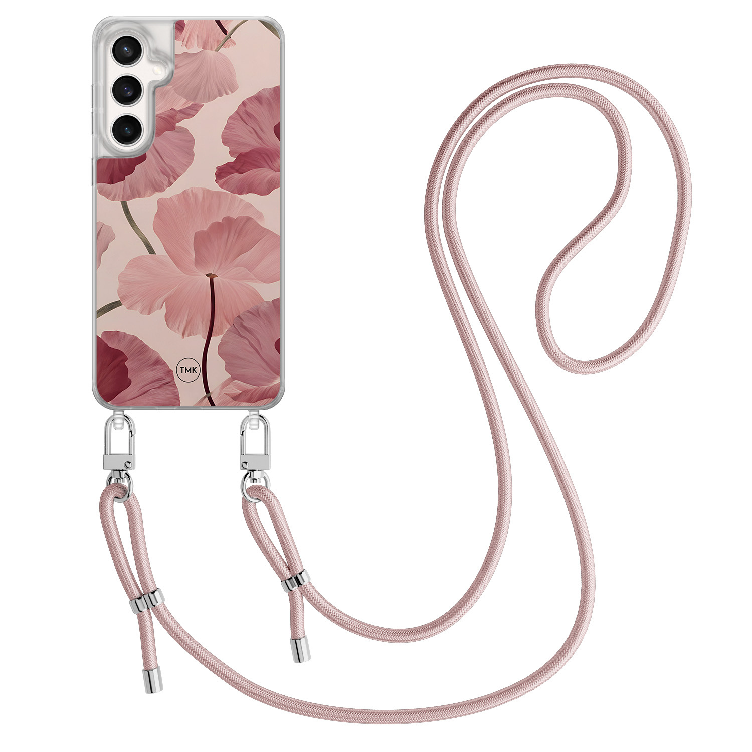 TMK Samsung Galaxy S23 FE hoesje met rosegoud koord - Vintage blossom