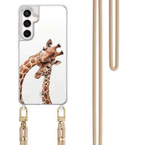 Casevibes Samsung Galaxy S24 FE hoesje met beige koord - Giraffen