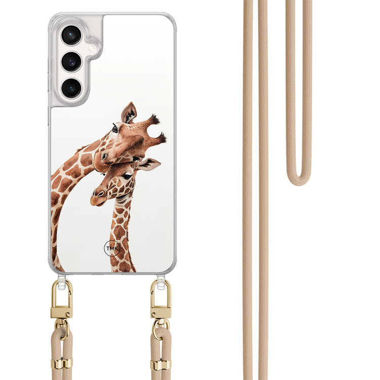 TMK Samsung Galaxy S24 FE hoesje met beige koord - Giraffen
