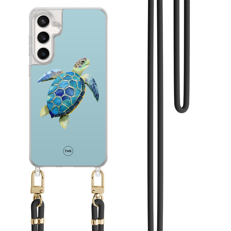 Casevibes Samsung Galaxy S24 FE hoesje met zwart koord - Schildpad