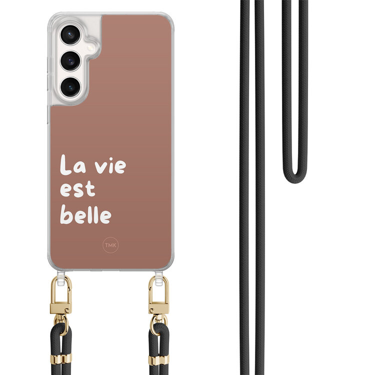 Casevibes Samsung Galaxy S24 FE hoesje met zwart koord - La vie est belle