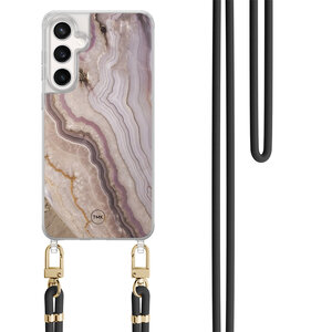 Casevibes Samsung Galaxy S24 FE hoesje met zwart koord - Blush marble