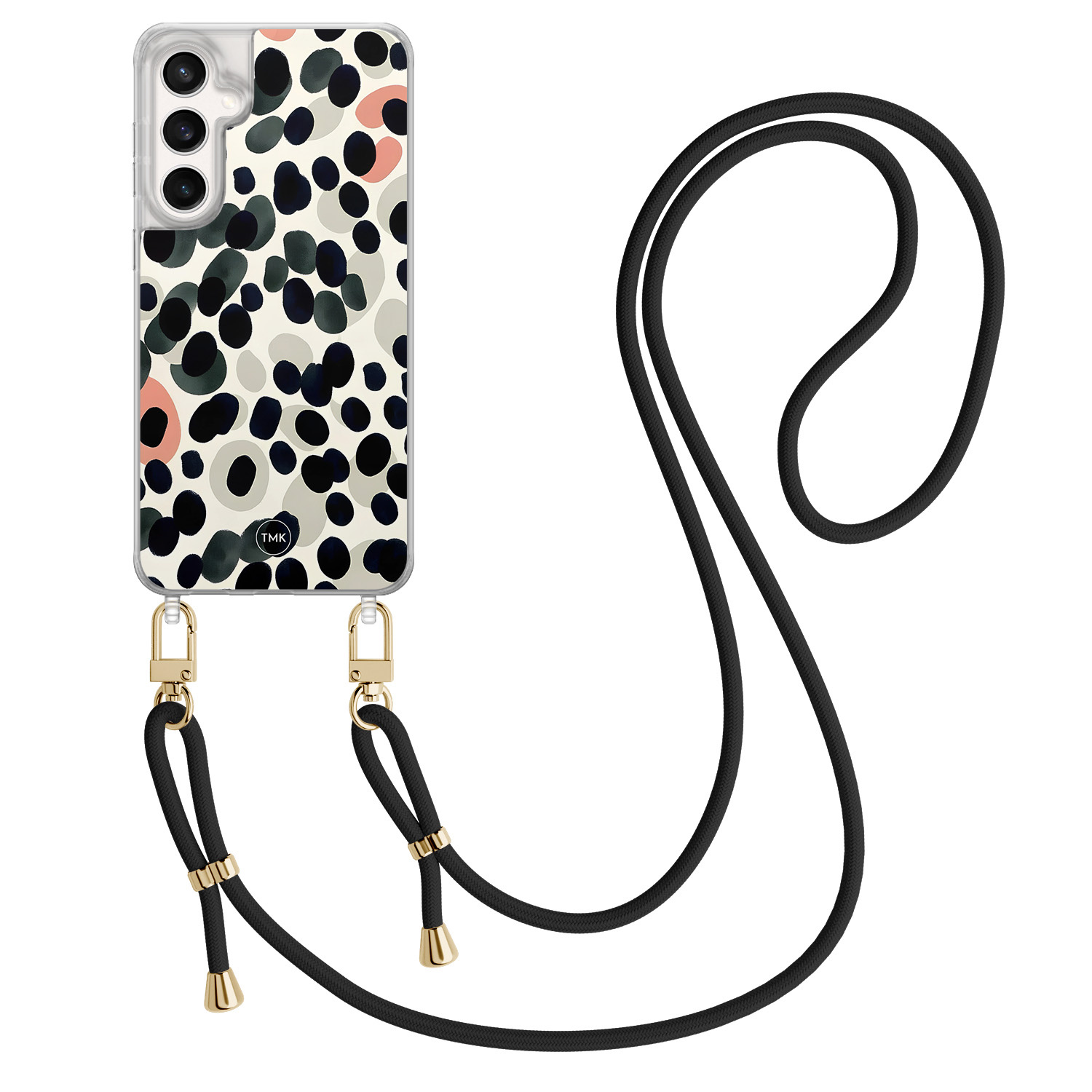 TMK Samsung Galaxy S24 FE hoesje met zwart koord - Modern dots