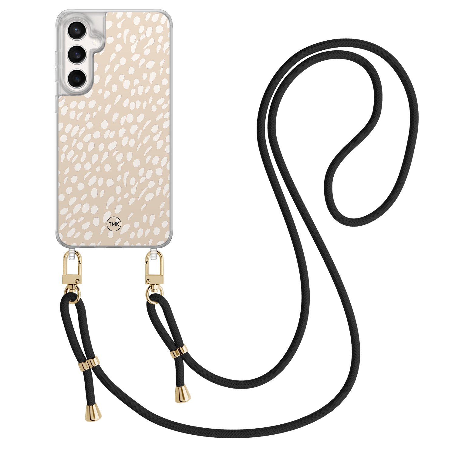 TMK Samsung Galaxy S24 FE hoesje met zwart koord - Sand dots