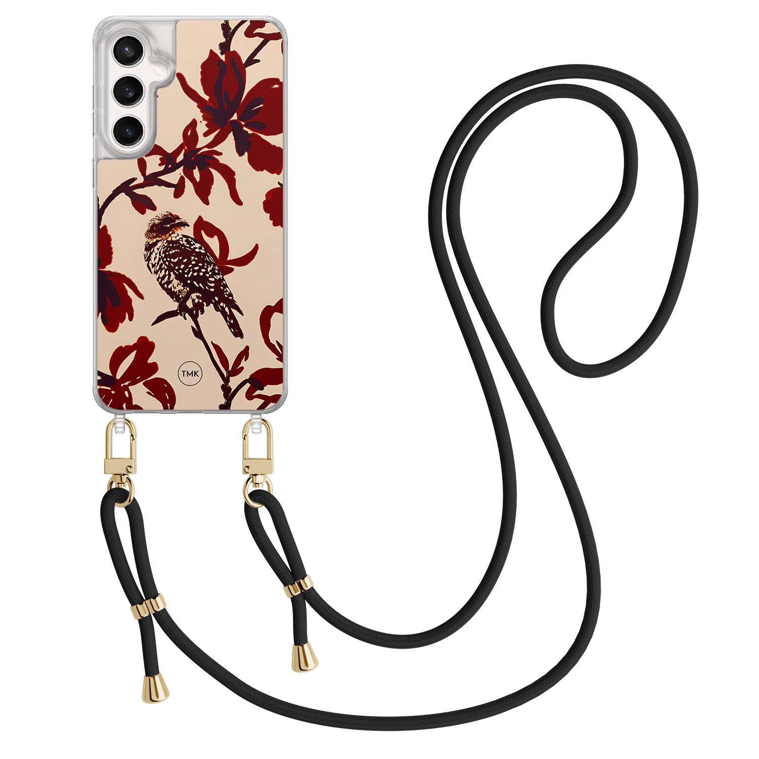 TMK Samsung Galaxy S24 FE hoesje met zwart koord - Bloemenpracht