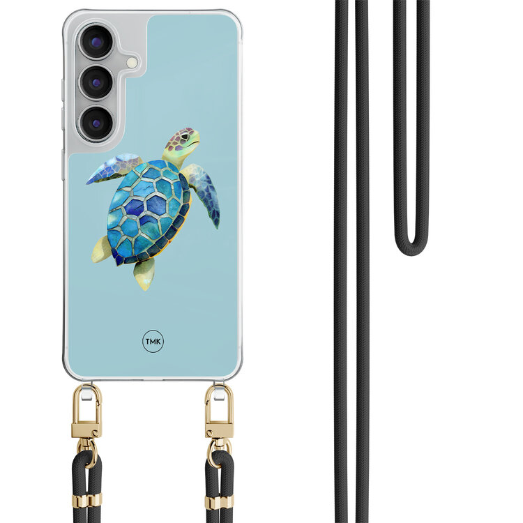 Casevibes Samsung Galaxy S25 FE hoesje met zwart koord - Schildpad