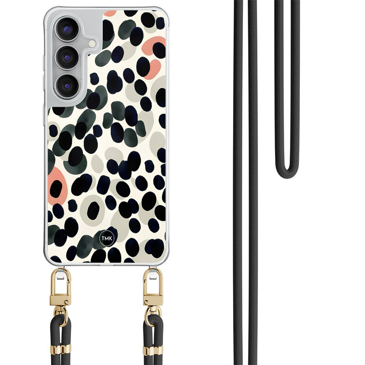 TMK Samsung Galaxy S25 FE hoesje met zwart koord - Modern dots