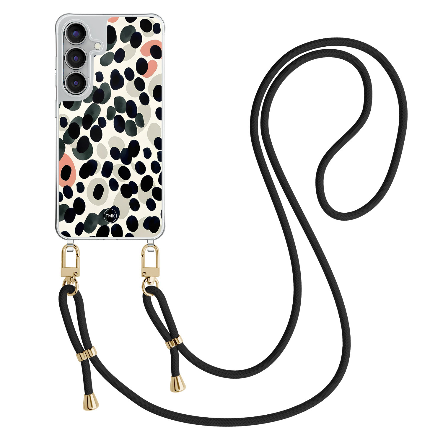 TMK Samsung Galaxy S25 FE hoesje met zwart koord - Modern dots