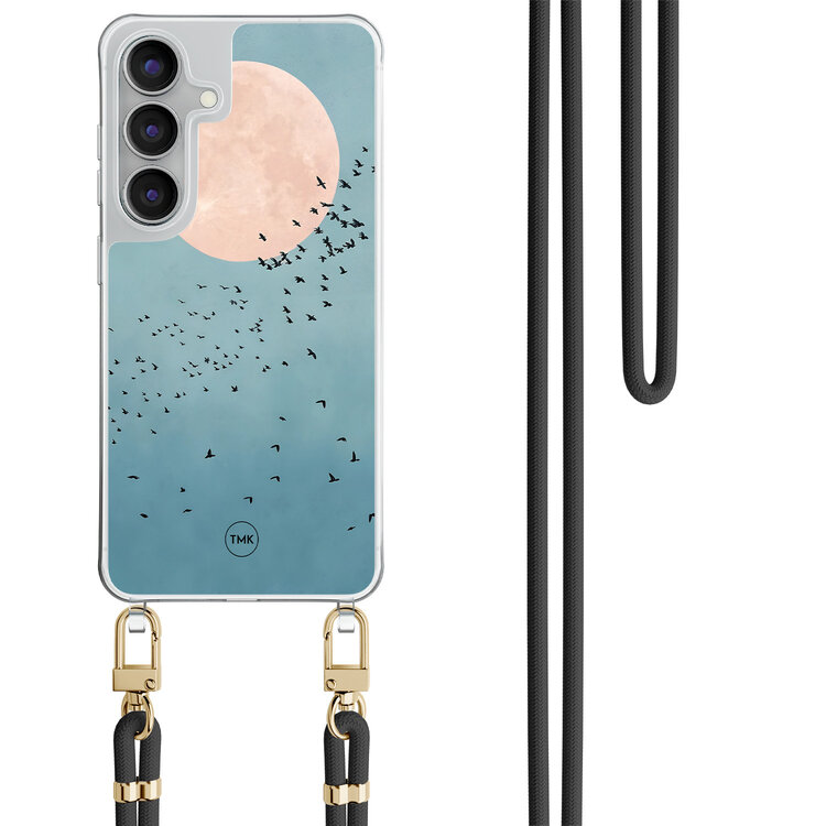 TMK Samsung Galaxy S25 FE hoesje met zwart koord - Moon birds