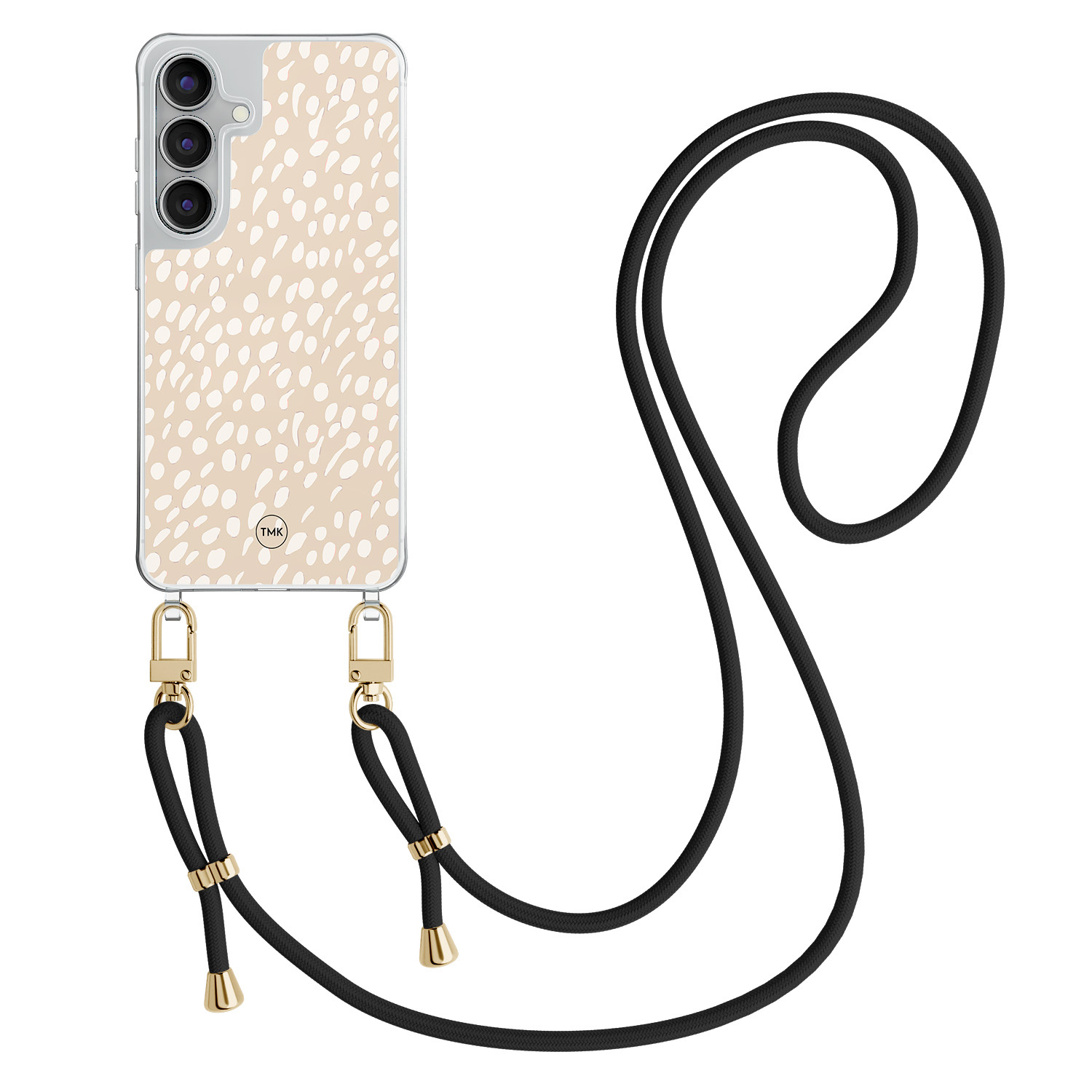 TMK Samsung Galaxy S25 FE hoesje met zwart koord - Sand dots