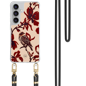 Casevibes Samsung Galaxy S25 FE hoesje met zwart koord - Bloemenpracht