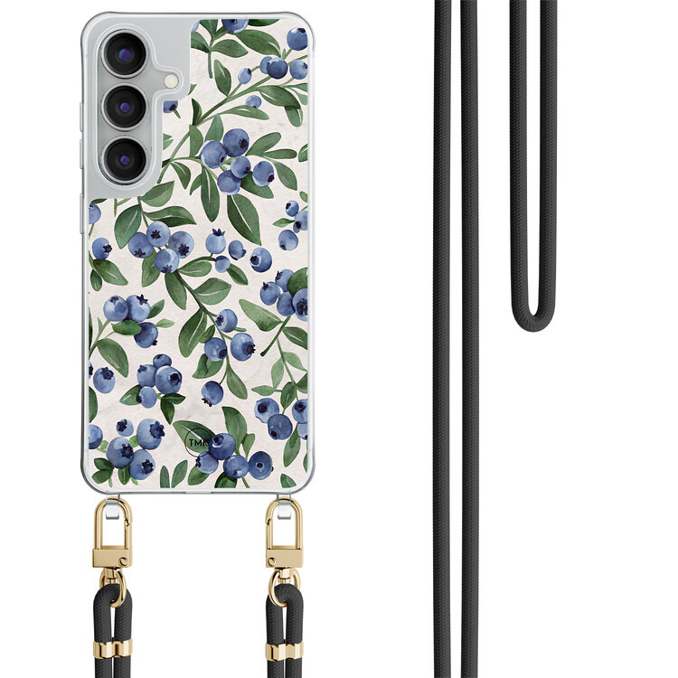 TMK Samsung Galaxy S25 FE hoesje met zwart koord - Blueberries