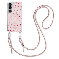 TMK Samsung Galaxy S25 FE hoesje met rosegoud koord - Cute hearts