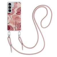 TMK Samsung Galaxy S25 FE hoesje met rosegoud koord - Vintage blossom