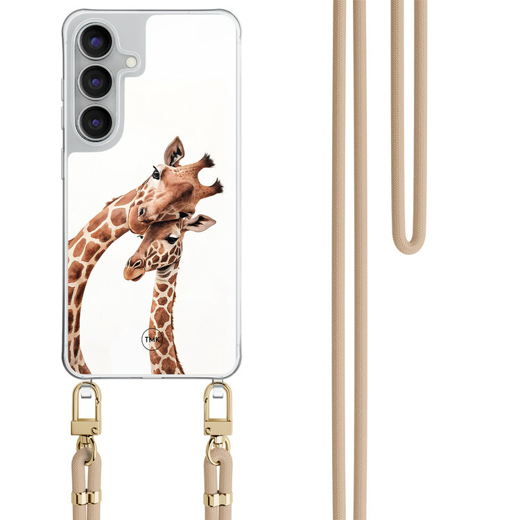 TMK Samsung Galaxy S25 FE hoesje met beige koord - Giraffen