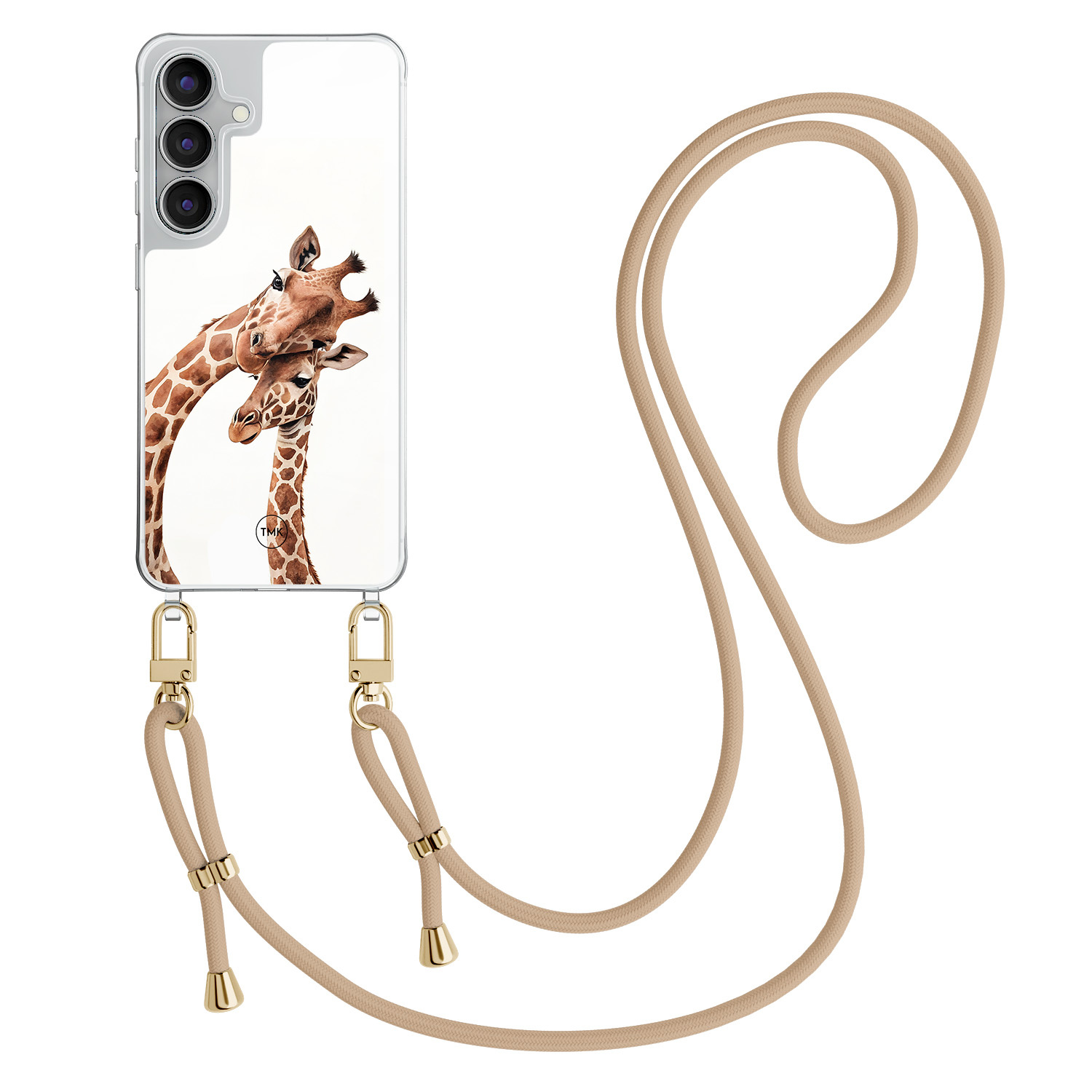 TMK Samsung Galaxy S25 FE hoesje met beige koord - Giraffen