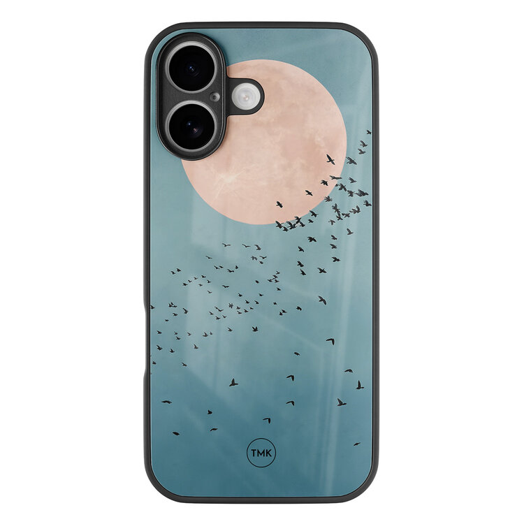 Casevibes iPhone 17 glazen hardcase - Moon birds