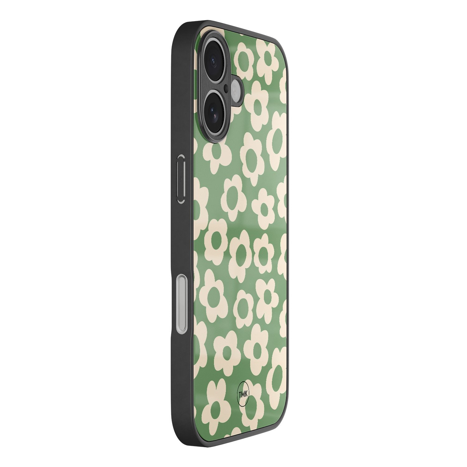 TMK iPhone 17 glazen hardcase - Retro cute flowers