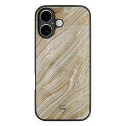 TMK iPhone 17 glazen hardcase - Golden marble