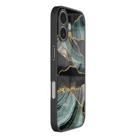 TMK iPhone 17 glazen hardcase - Marble jade stone