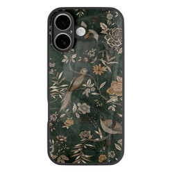 TMK iPhone 17 glazen hardcase - Khaki golden flowers