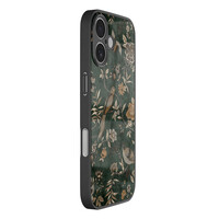 TMK iPhone 17 glazen hardcase - Khaki golden flowers