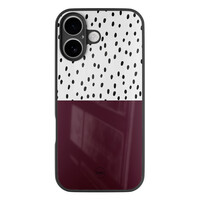 TMK iPhone 17 glazen hardcase - Burgundy dots