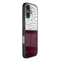 TMK iPhone 17 glazen hardcase - Burgundy dots