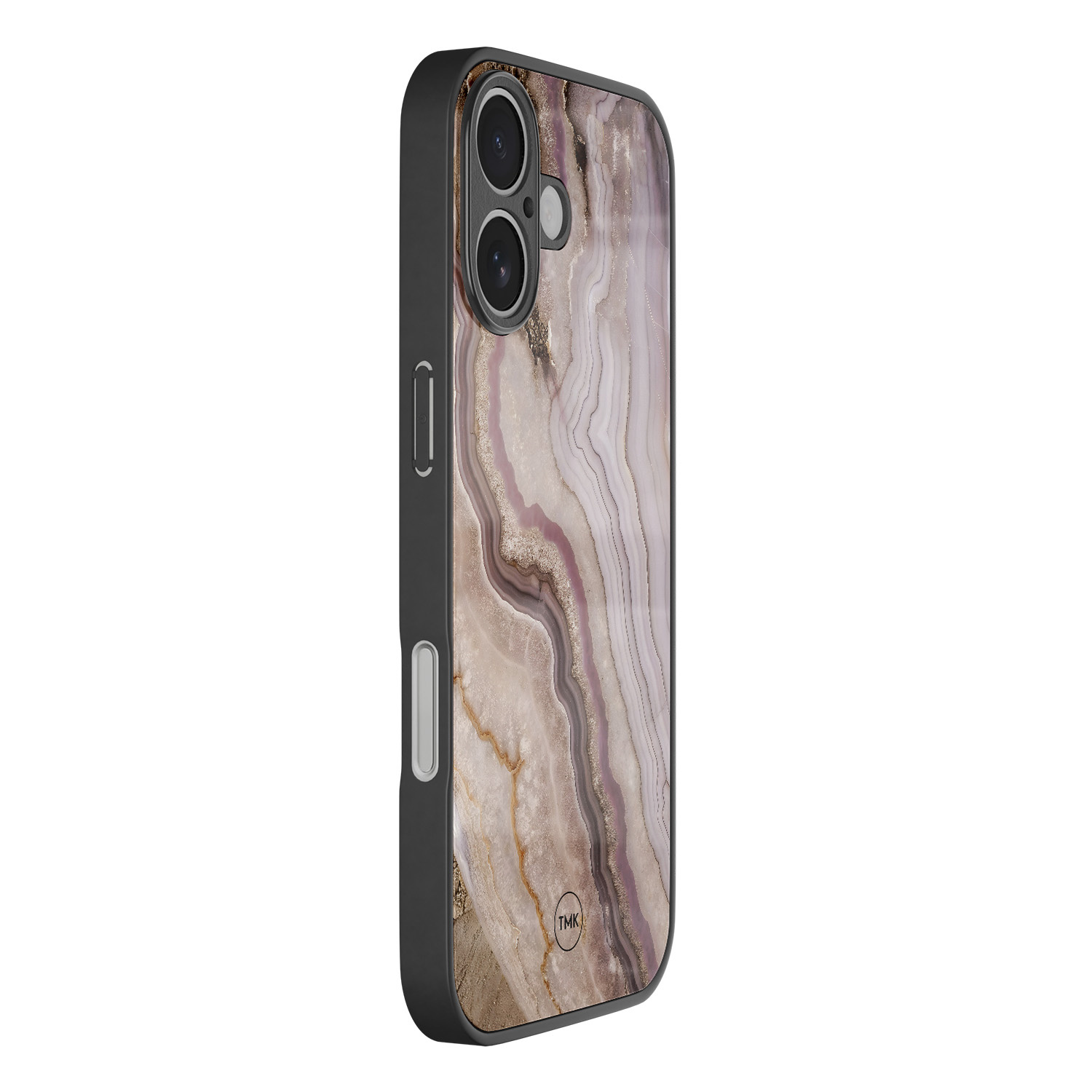 TMK iPhone 17 glazen hardcase - Blush marble