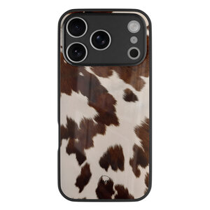 Casevibes iPhone 17 Pro glazen hardcase - Cow vibe