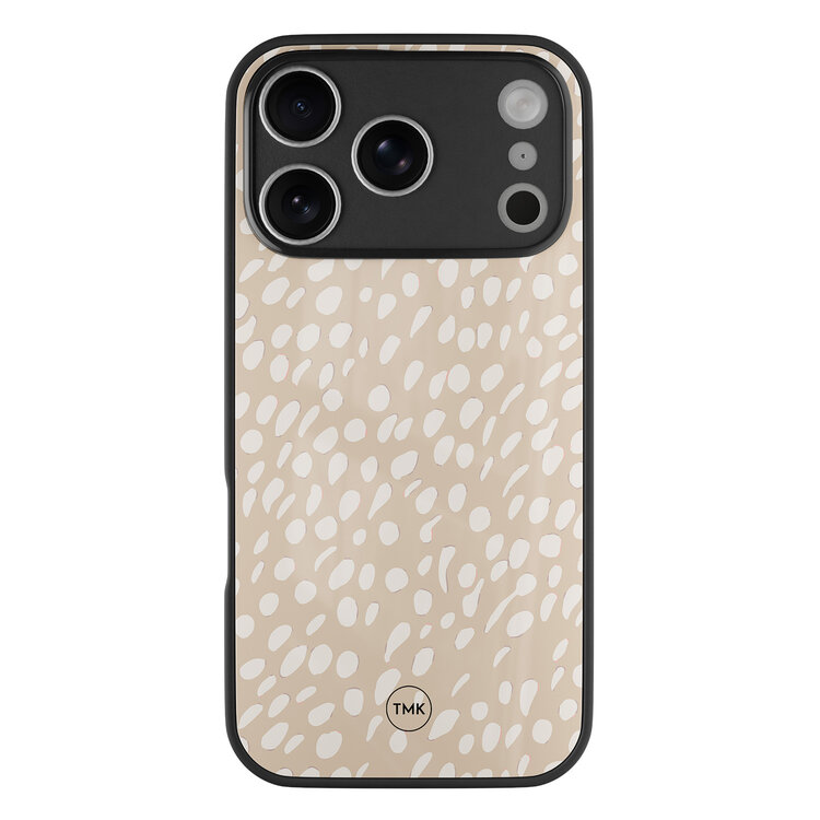 Casevibes iPhone 17 Pro glazen hardcase - Sand dots