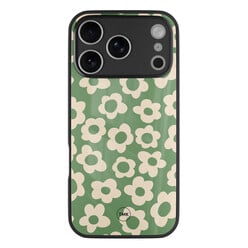TMK iPhone 17 Pro glazen hardcase - Retro cute flowers