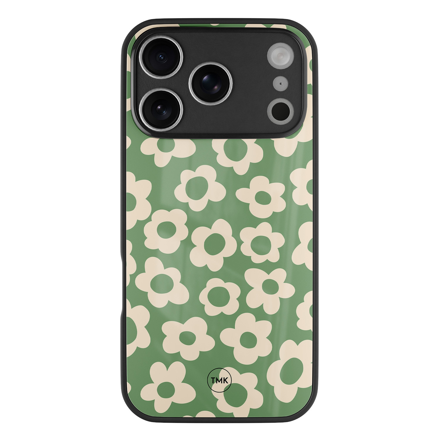TMK iPhone 17 Pro glazen hardcase - Retro cute flowers