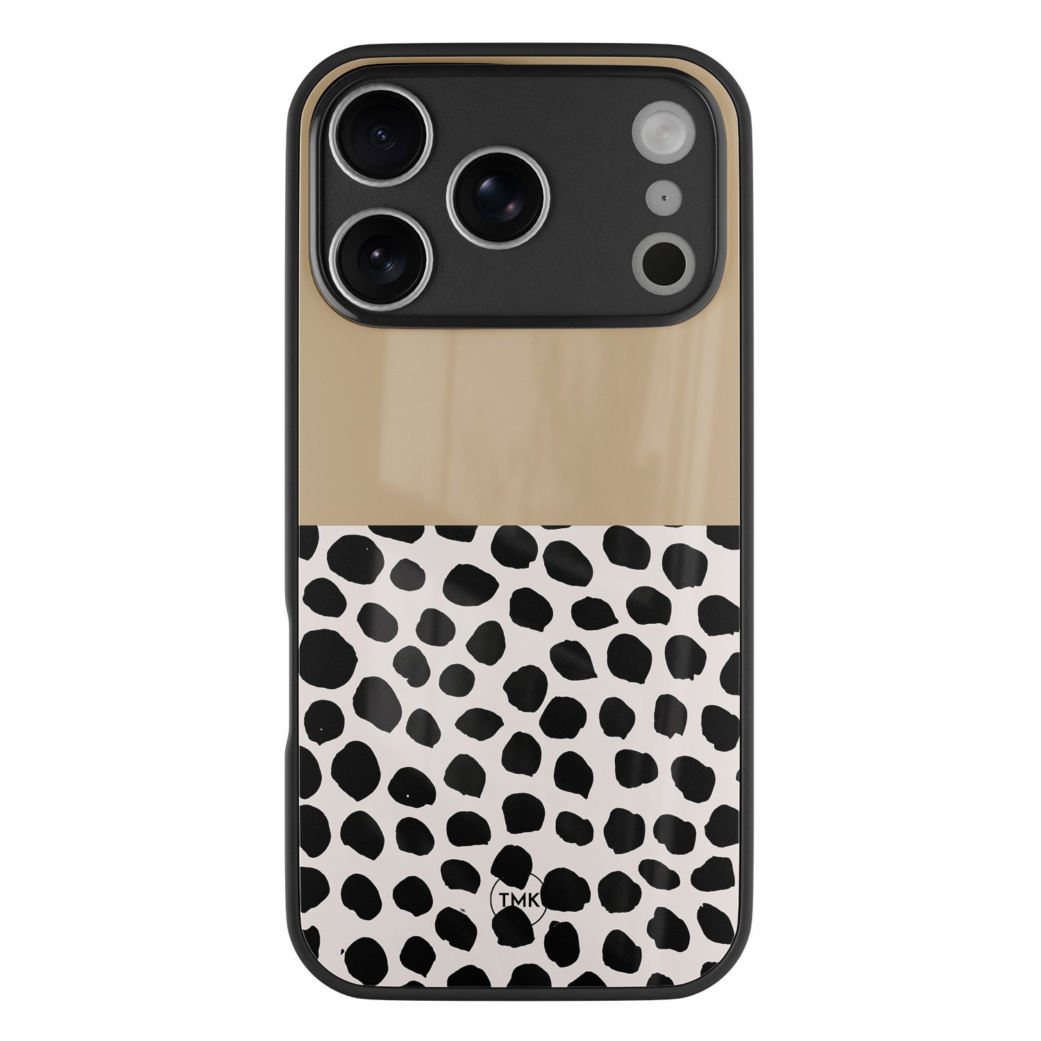 TMK iPhone 17 Pro glazen hardcase - Brown dots abstract