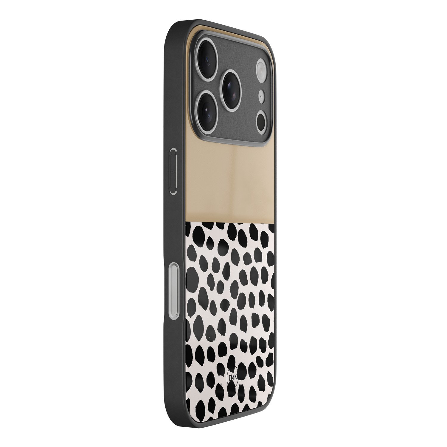 TMK iPhone 17 Pro glazen hardcase - Brown dots abstract