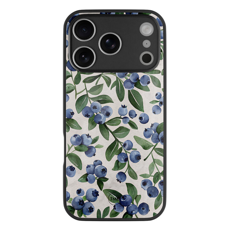 Casevibes iPhone 17 Pro glazen hardcase - Blueberries