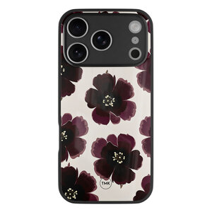 Casevibes iPhone 17 Pro glazen hardcase - Burgundy flowers