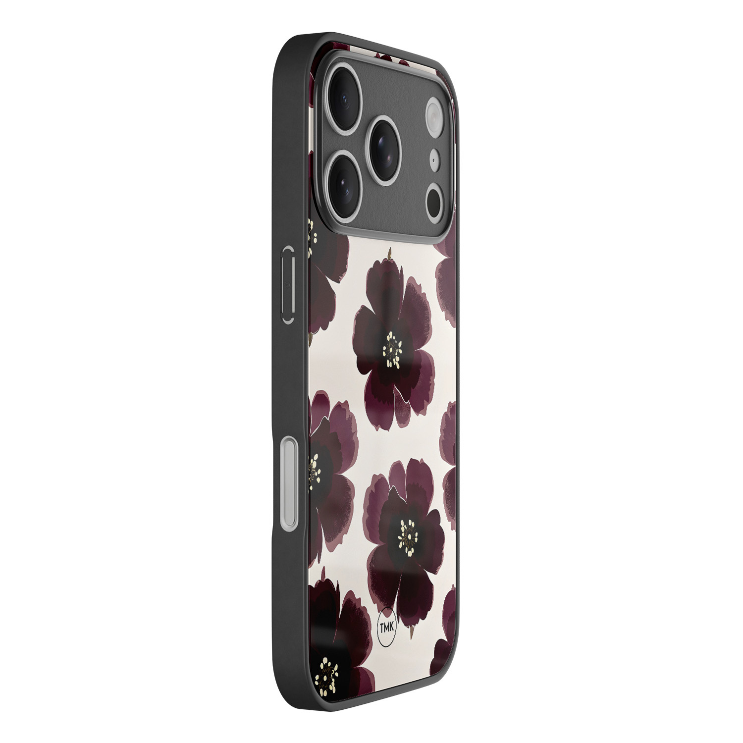 TMK iPhone 17 Pro glazen hardcase - Burgundy flowers