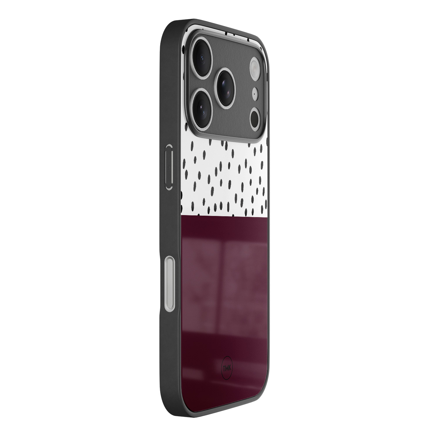 TMK iPhone 17 Pro glazen hardcase - Burgundy dots