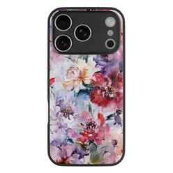 TMK iPhone 17 Pro glazen hardcase - Bloemen acryl
