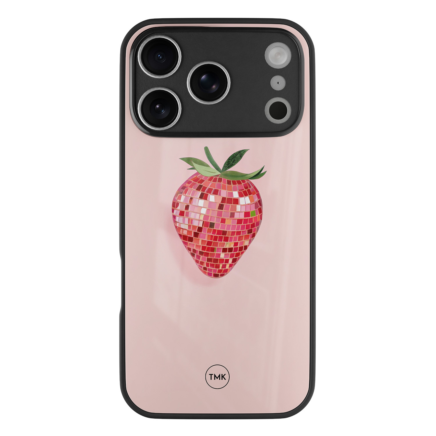 TMK iPhone 17 Pro glazen hardcase - Disco aardbei