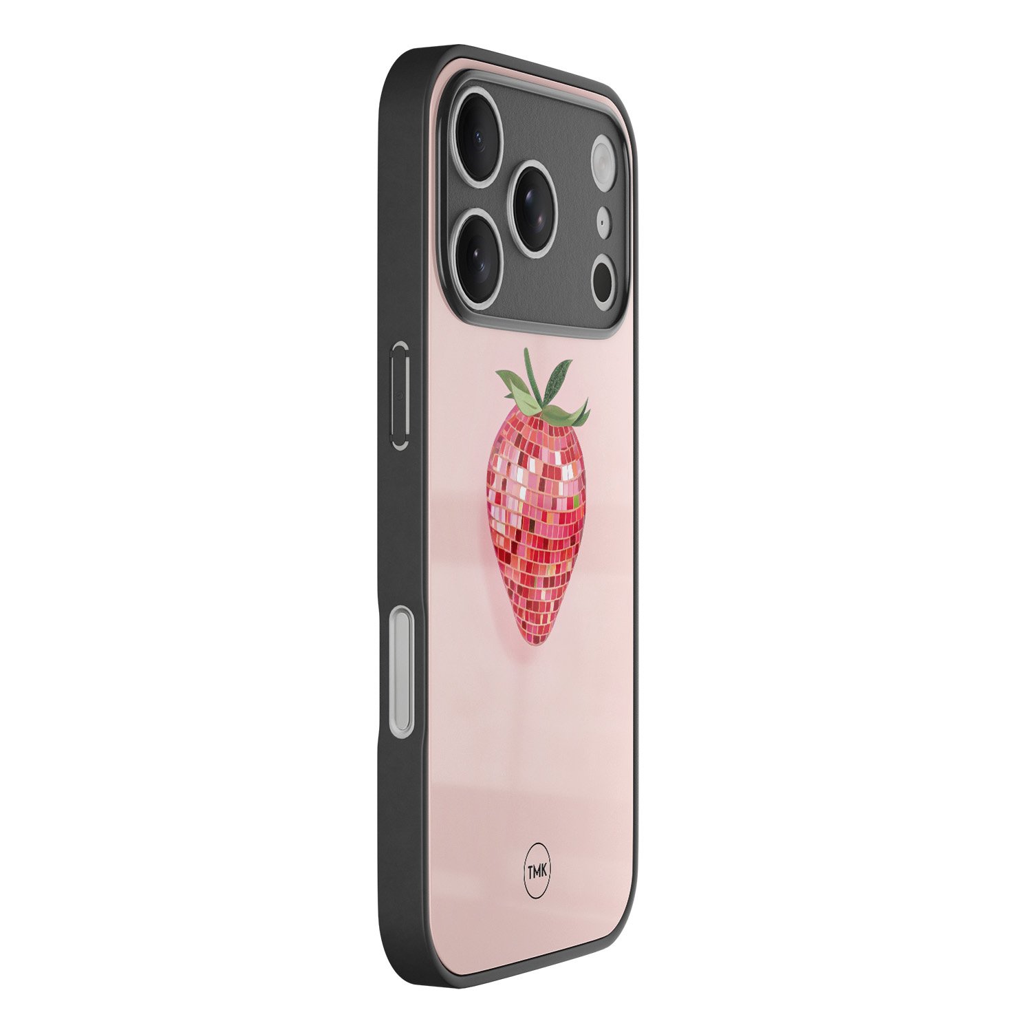 TMK iPhone 17 Pro glazen hardcase - Disco aardbei