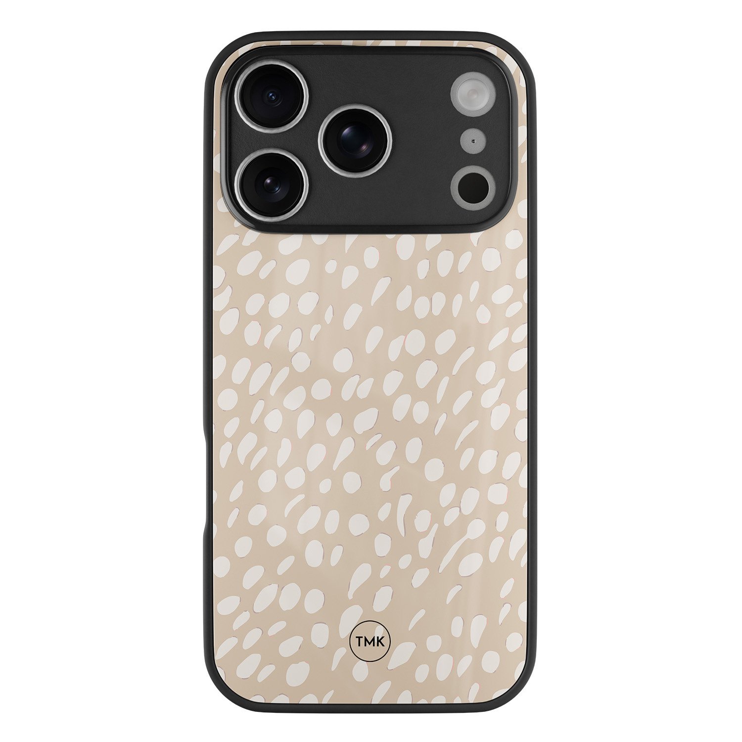 TMK iPhone 17 Pro Max glazen hardcase - Sand dots